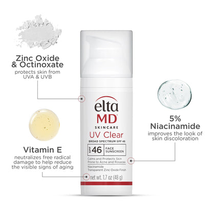 EltaMD UV Clear Untinted SPF 46 Broad-Spectrum 3-Pack