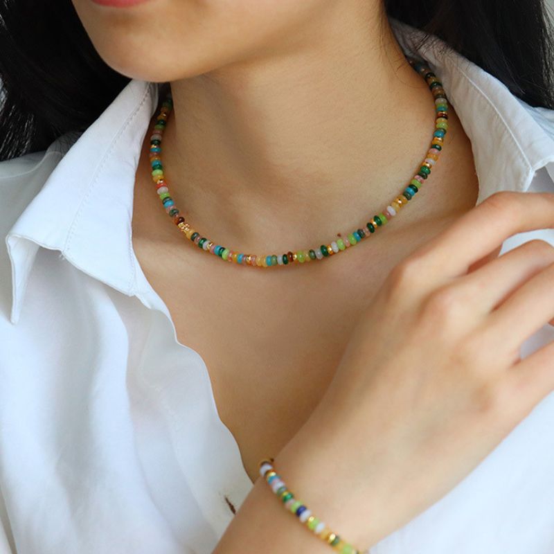 Chic Colorful Abacus Bead Dopamine Summer Necklace